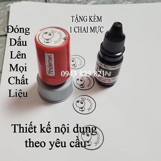 Con dấu logo 2cm, 3cm mực mọi chất liệu làm theo yêu cầu