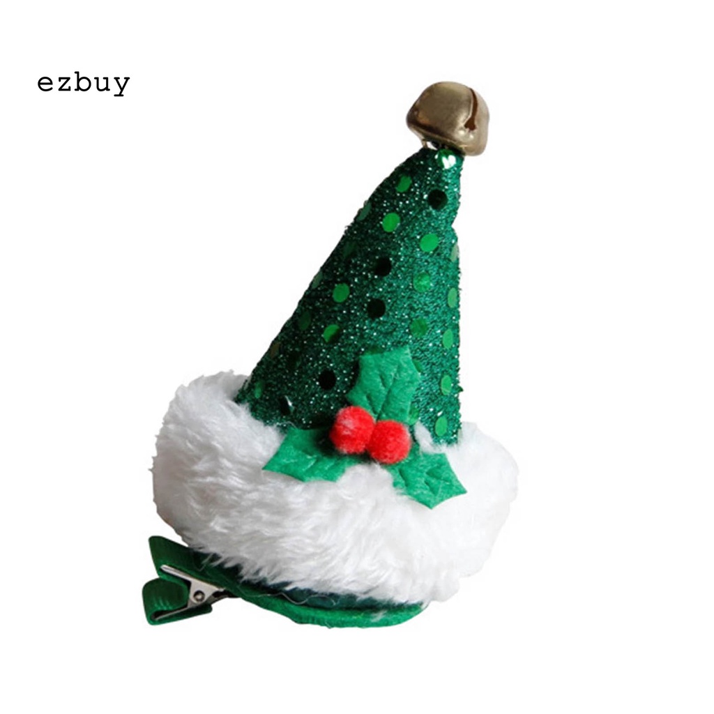 Ezbuy Kẹp Tóc Hình Nón Giáng Sinh Màu Đỏ / Xanh Lá / Trắng Thoải Mái Chống Rơi Thích Hợp Làm Quà Tặng