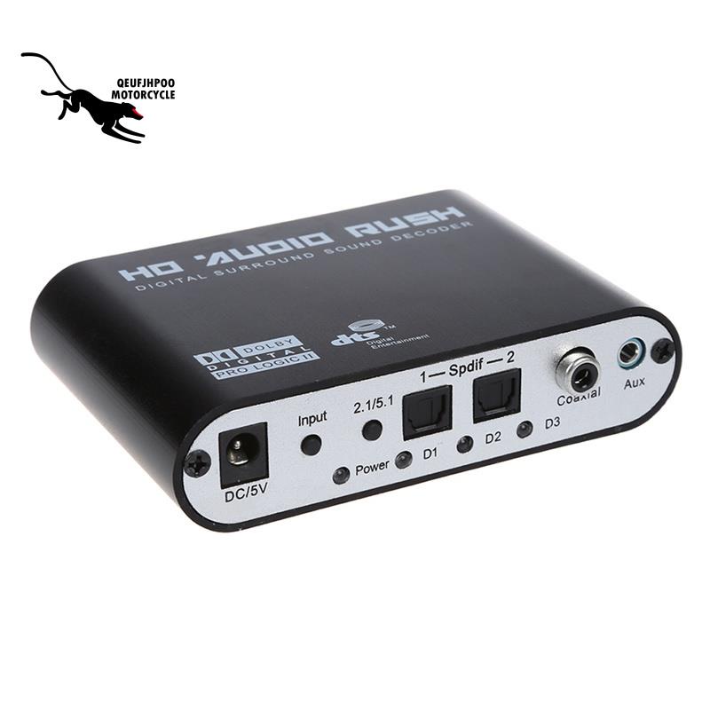 Bộ Giải Mã Âm Thanh Kỹ Thuật Số 5.1 SPDIF / Đồng Trục AC3 DTS stereo (R / L) Đến 5.1CH Analog Audio (Đầu Ra 6RCA) Màu Đen