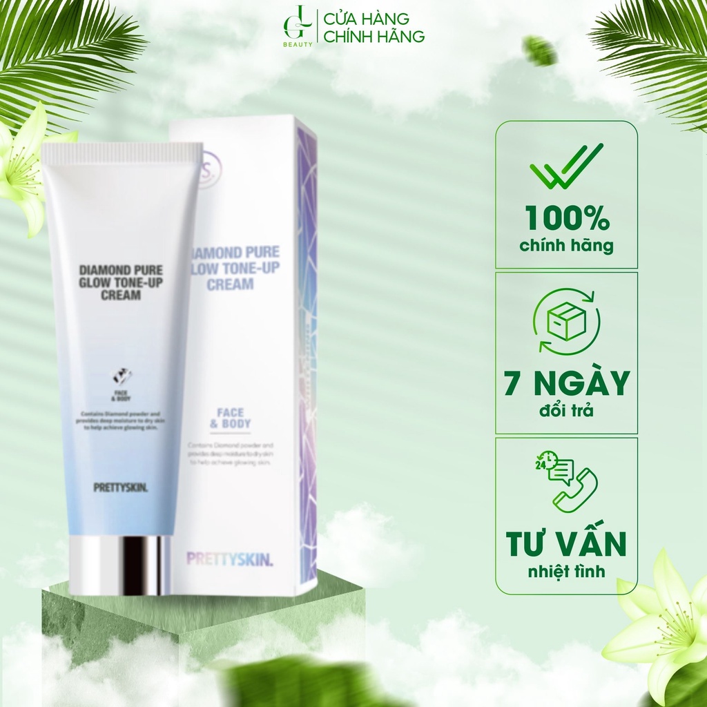 Kem Dưỡng Trắng Prettyskin Diamond Pure Glow Tone-Up Cream