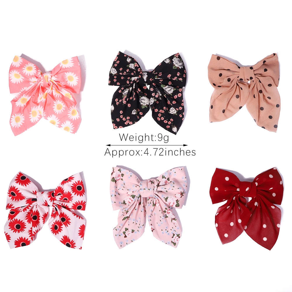 Kẹp tóc KIDSBOWS hình nơ cỡ lớn nhiều màu sắc ngọt ngào phong cách Hàn Quốc dành cho nữ