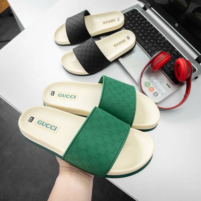 Dép Nam Dép Quai Ngang Dép Gucci Đế Cao Su Đặc Chữ xuongdepat