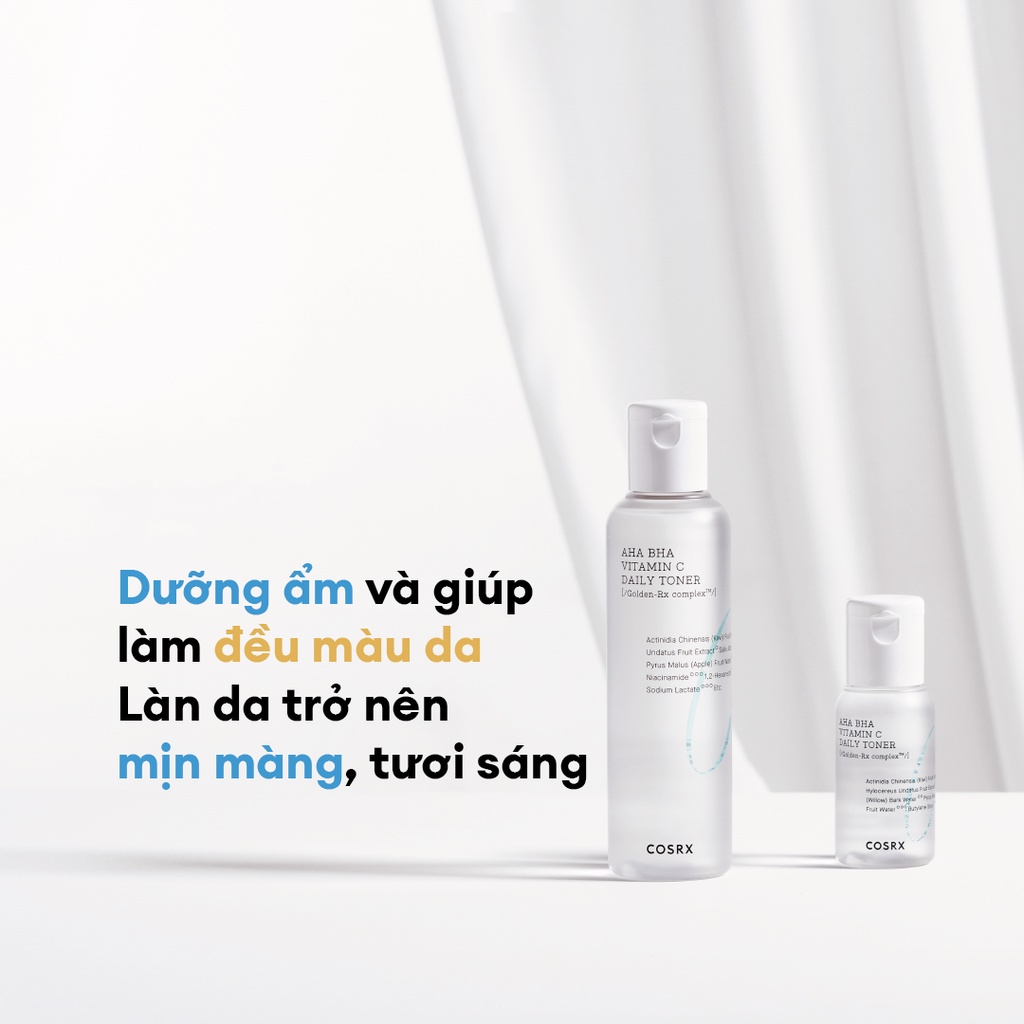 Nước cân bằng dưỡng sáng da COSRX Refresh AHA BHA Vitamin C Daily Toner