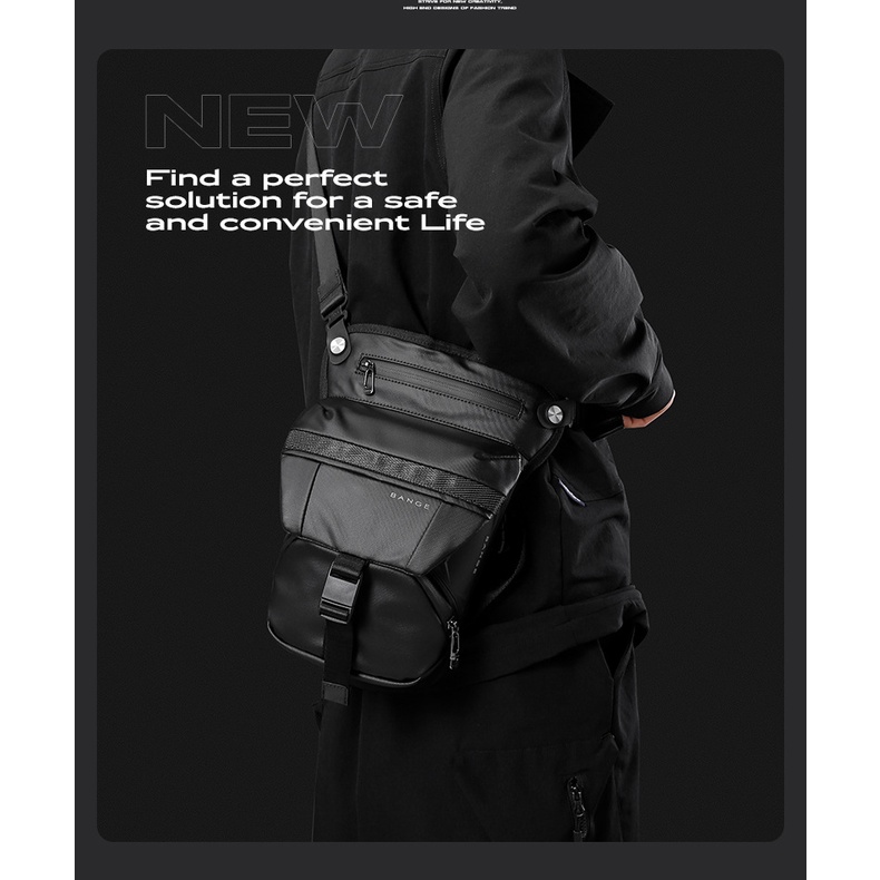 Bange Nam Nylon Vải Túi Thời Trang Hợp Thời Trang Túi Đeo Vai Chiến Thuật Ngoài Trời Xe Máy Đi Xe Đạp Thể Thao Túi Thắt Lưng Bé Trai Túi Messenger