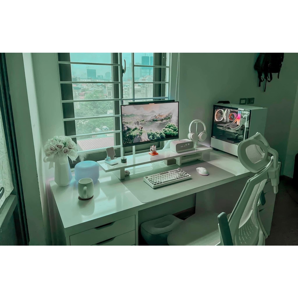 Kệ màn hình máy tính bằng gỗ màu Trắng, Đen, Vân gỗ thương hiệu TADA