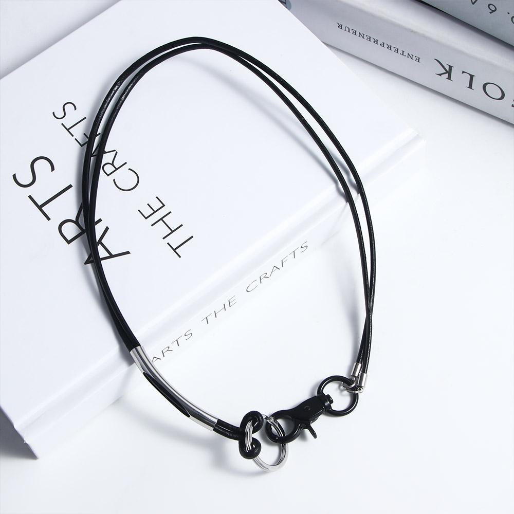 AROMA Vòng Cổ Dây Da Hai Lớp Mặt Hợp Kim Phong Cách Hàn Quốc Cho Nam