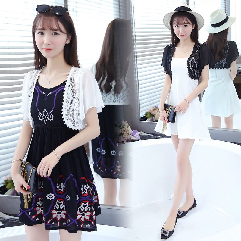 Áo Khoác Voan Mỏng Tay Lửng Phối Ren Thời Trang Dành Cho Nữ#11.15