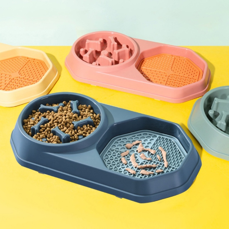 Bát Đựng Thức Ăn 2 Trong 1 Giúp Chống Kẹt Tay Dành Cho Chó