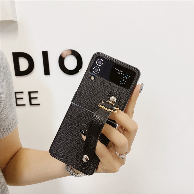 Bao Da Điện Thoại PU Chống Sốc Hình Gấu Dễ Thương Cho Samsung Galaxy Z Flip 4 Z Flip 3 5G Z Flip4 ZFlip3
