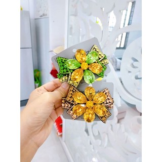 kẹp tóc phía sau đính đá pha lê hạt to cao cấp lấp lánh(kẹp 10 phân)