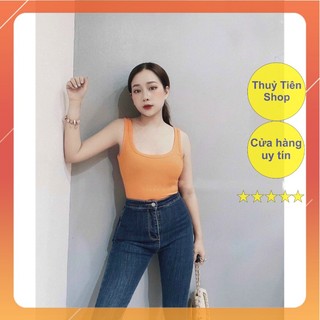 Áo ba lỗ cổ rộng chất thun tăm