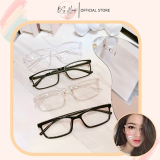 Kính dáng vuông trong suốt nam nữ unisex giả cận không độ