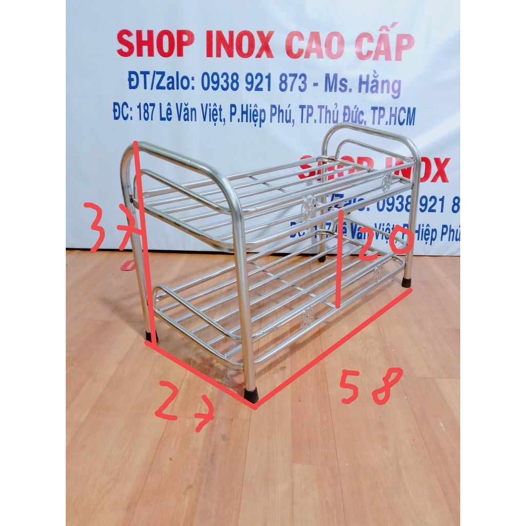 ( HCM ) - Kệ Dép - Kệ Giày Dép 2 Tầng  INOX Cao Cấp - Mã: KD02 -