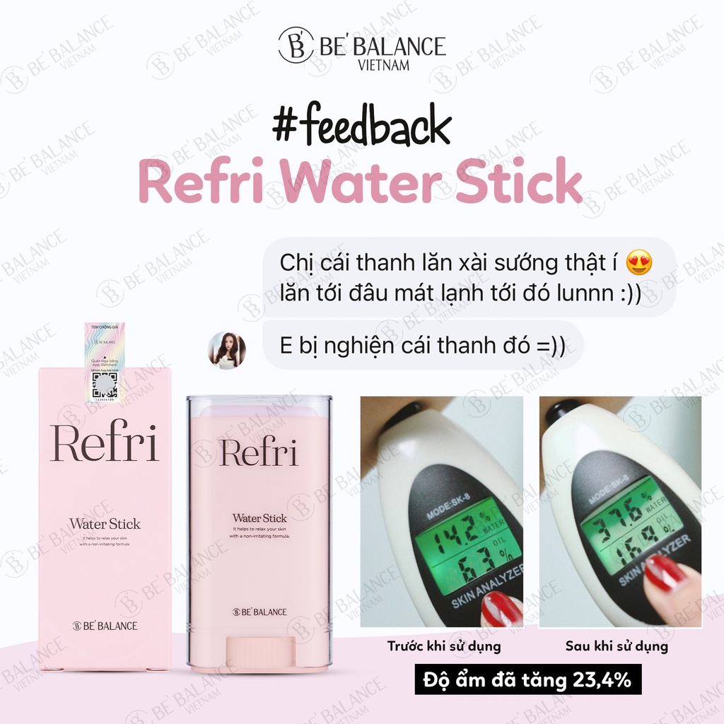 Thanh lăn dưỡng ẩm BEBALANCE Refri Water Stick 20g