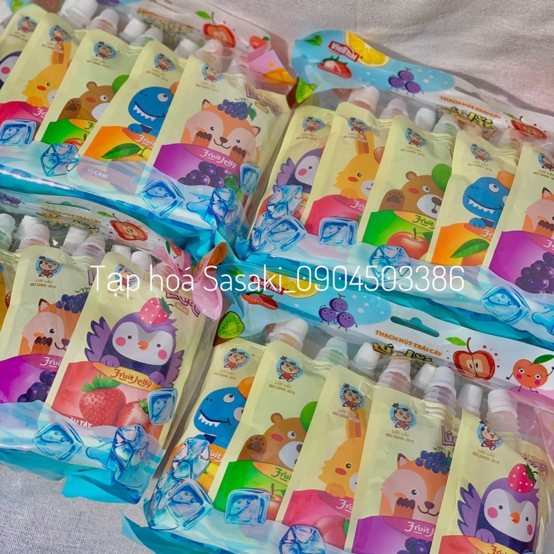 Thạch Hoa Quả Lúc Lắc 5 Vị Thanh Mát Việt Thái Túi 10 Chiếc 800g