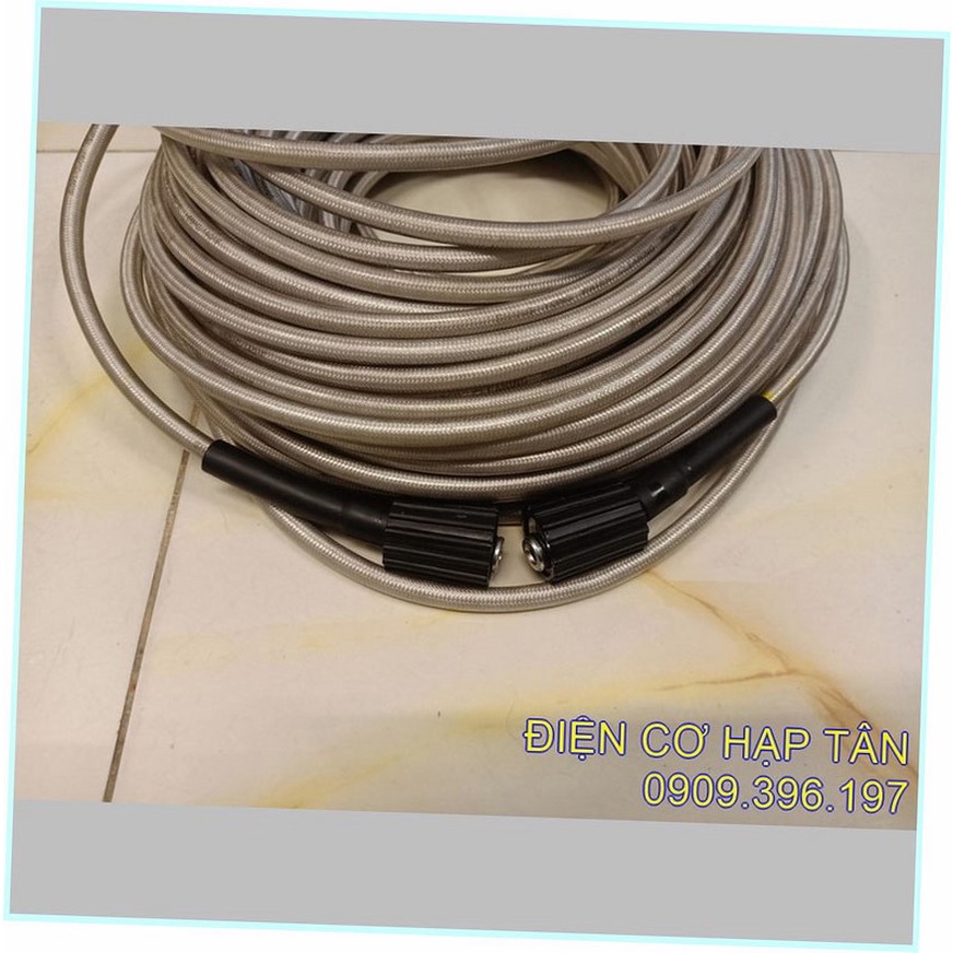 Dây xịt rửa xe cao áp trắng   8m – 10m-  15m – 20m – 30m - 50m  hai đầu răng  22mm  cho máy rửa xe