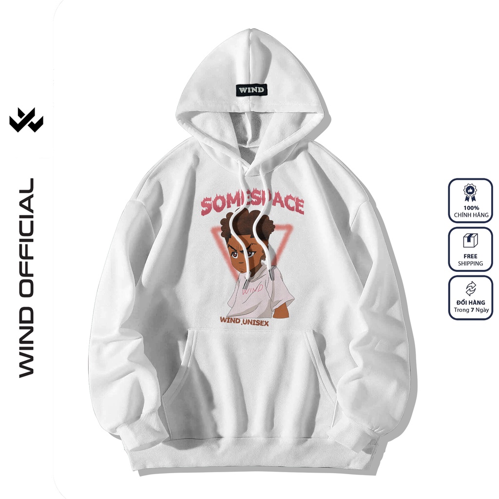 Áo hoodie form rộng WIND unisex nỉ RAPPER thời trang nam nữ thu đông oversize