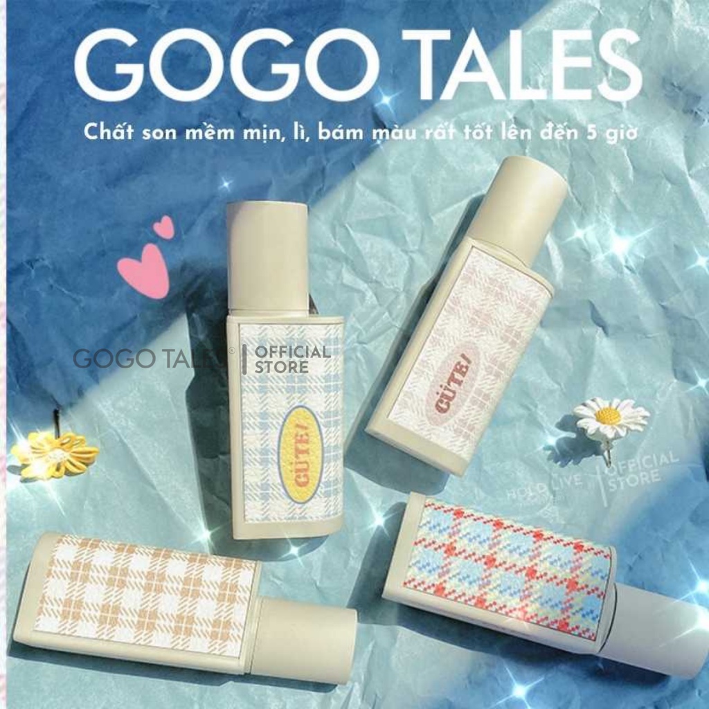 Son kem lì caro Gogo tales mịn môi lâu trôi chống thấm nước Vitality Small Grid GT300 chính hãng nội địa Trung