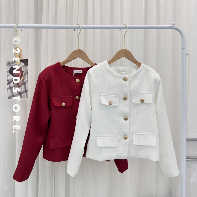 2END Áo dạ tweed tre đỏ | BigBuy360 - bigbuy360.vn