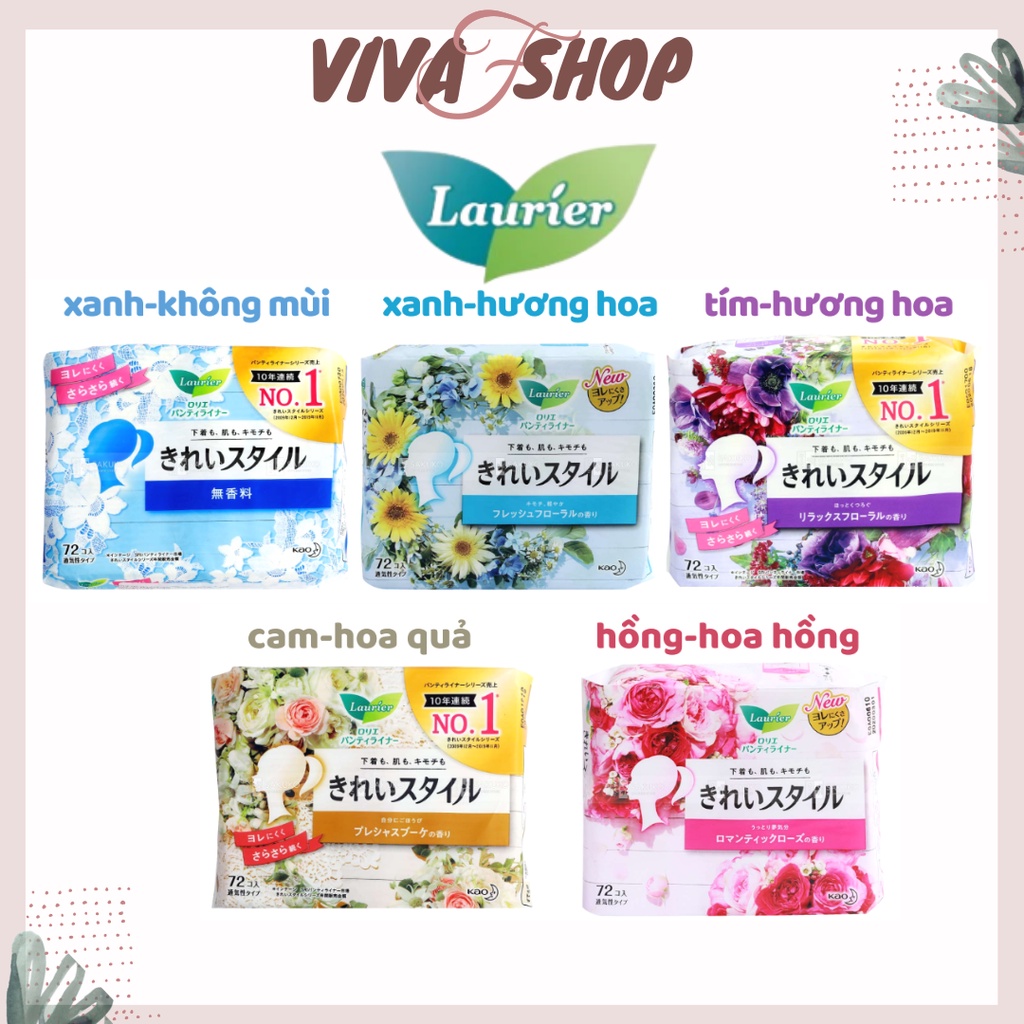 Băng vệ sinh Nhật Bản LAURIER BVS Hàng Ngày 14cm (72 Miếng - Các Loại) không cánh