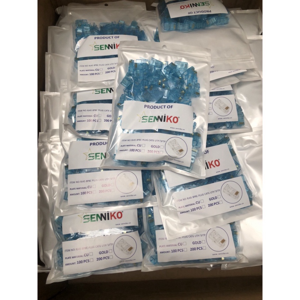 Hạt mạng Cat5 Cat6  Golden Japan  SENNIKO Lá đồng tiếp xúc dầy