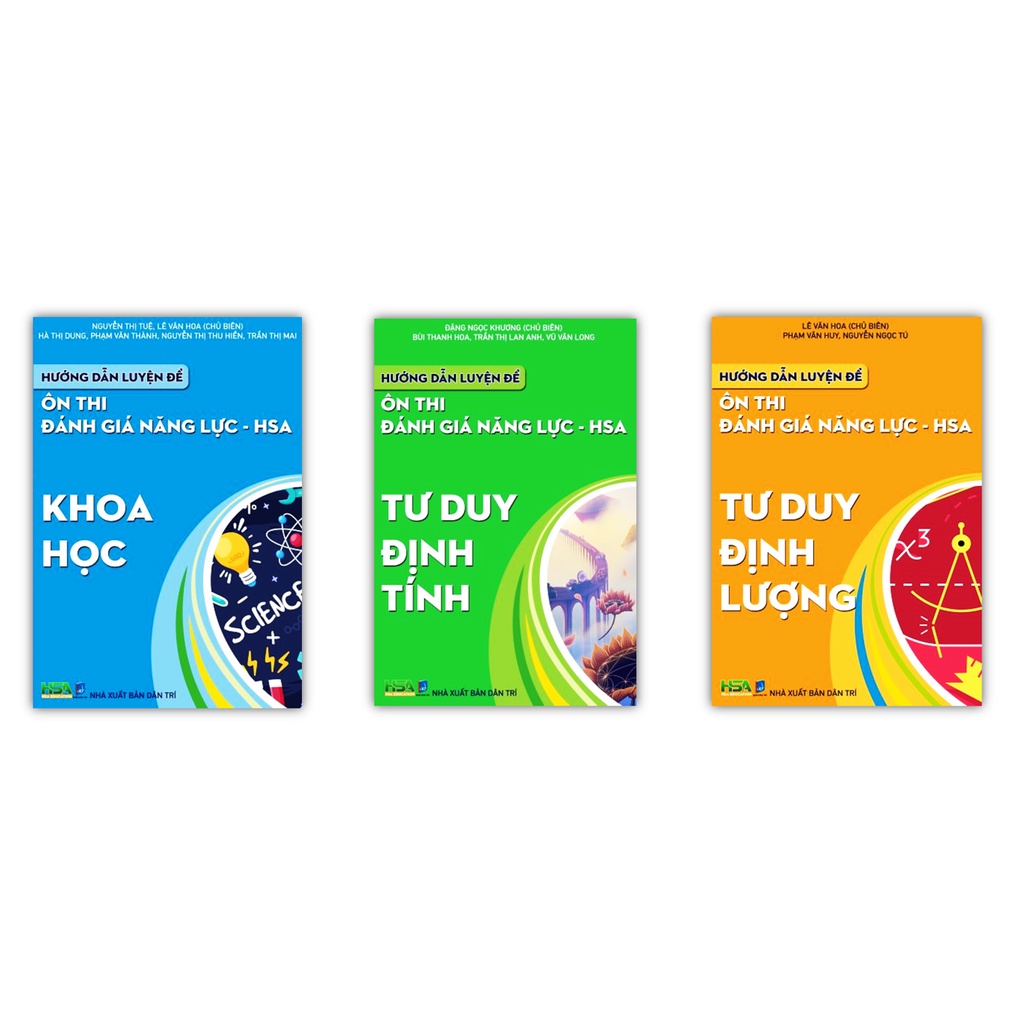 Sách - Combo 3 cuốn Hướng dẫn luyện đề ôn thi Đánh giá năng lực - HSA