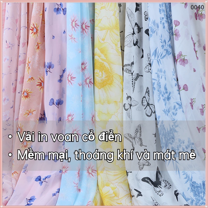 Vải voan cao cấp, nhiều màu sẵn hàng' giao hàng nhanh. Dành cho May Thời Trang Nữ, May Dệt Thủ Công DIY /vải hoa /voan /vải quần áo