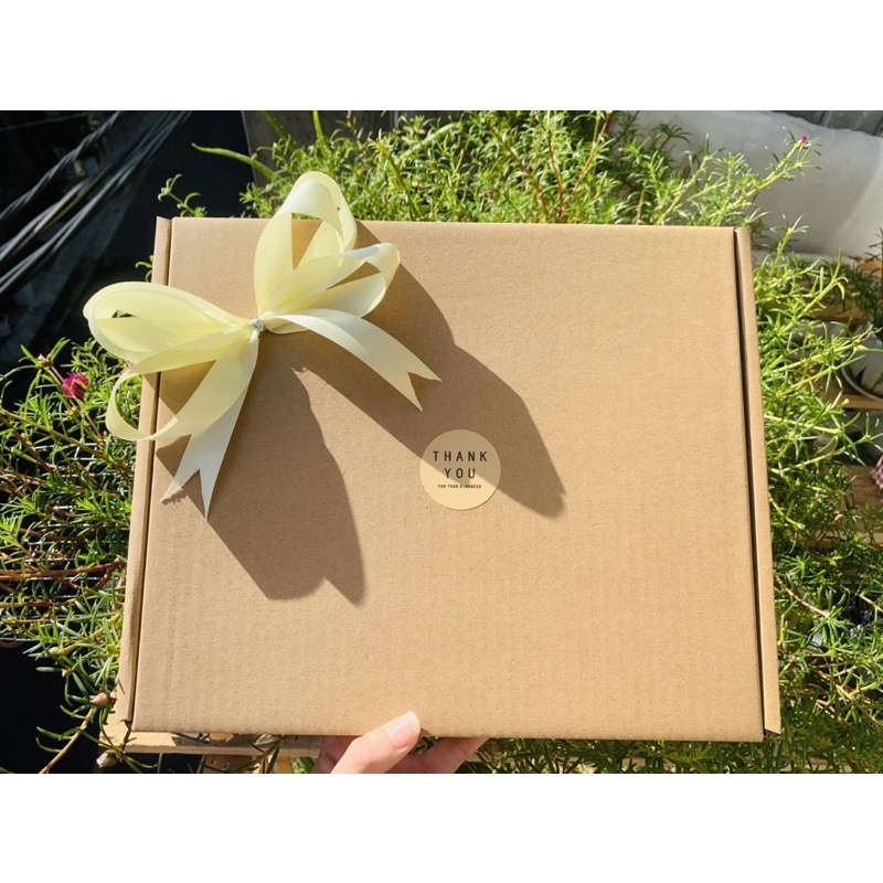 HỘP QUÀ CÓ NẮP KRAFT HANDMADE SIZE 30x25x6cm