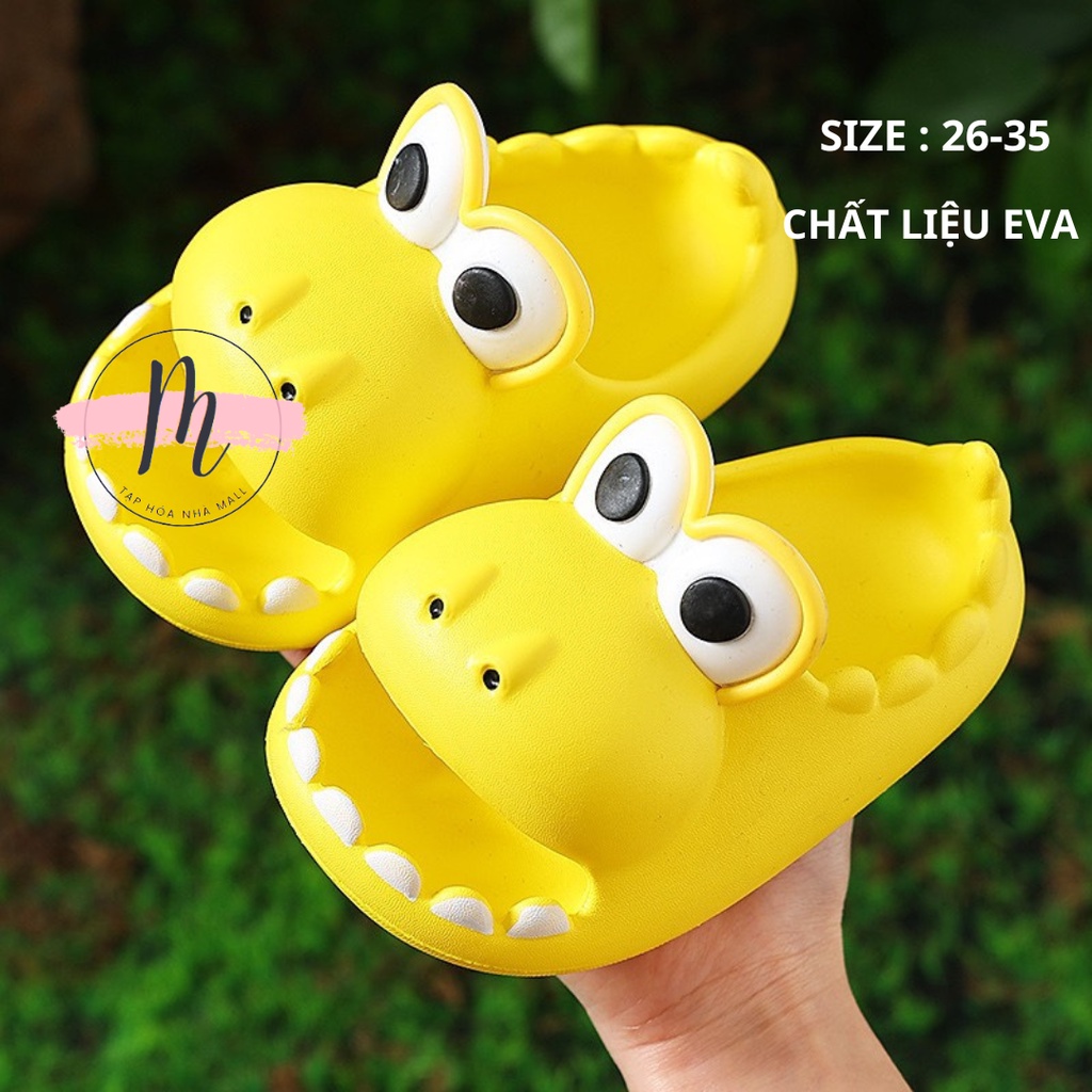 Dép quai ngang cá sấu cho bé và mẹ dép khủng long mắt to siêu cute phong cách Ulzzang có ảnh thật hottrend 2022