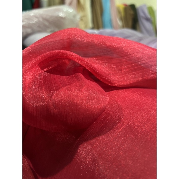[ VẢI NAKI ] Vải tơ gân, vải voan tơ óng ánh may đầm thời trang( khổ 1.5m)