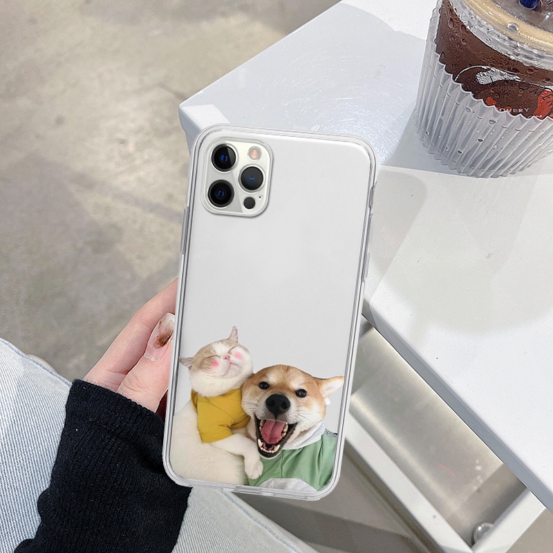 Ốp iphone cạnh vuông chó mèo yêu thương bảo vệ cam cho 6/6splus/7/7plus/8/8plus/x/xr/xs/11/12/13/14/pro/max/plus/promax
