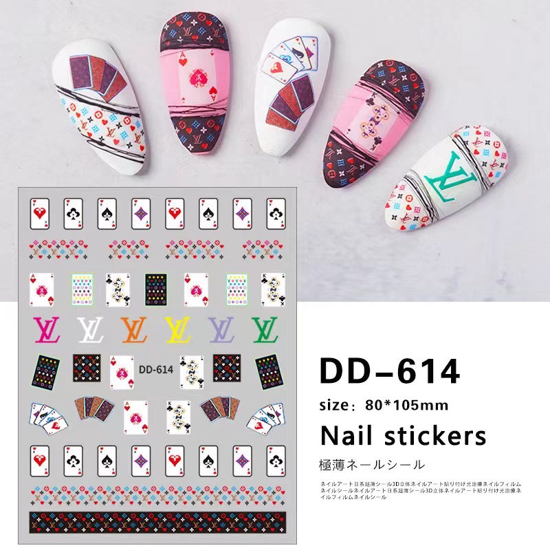 Sticker Thương Hiệu Louis Vuitton - Hình Dán Móng LV Nhiều Mẫu Siêu Xinh