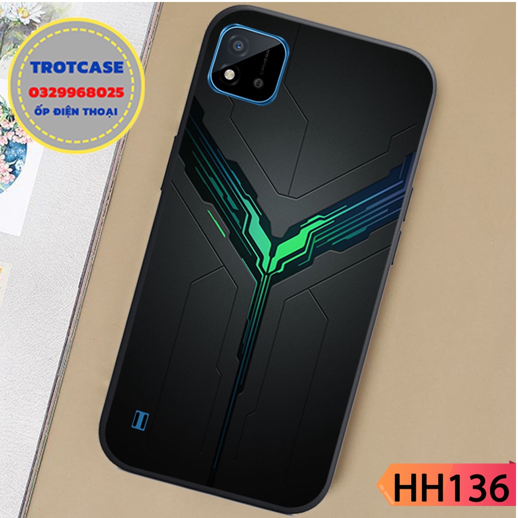 Ốp lưng điện thoại Oppo Realme C11 - C12 - C15 - C20 - in hình nhiều màu vân kẻ và chữ V siêu đẹp