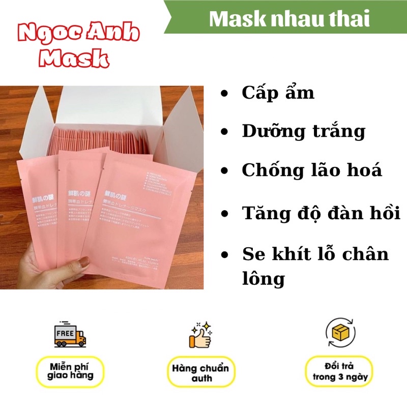 Hộp 50 miếng mặt nạ nhau thai cừu dưỡng trắng, nâng cơ và trẻ hoá da