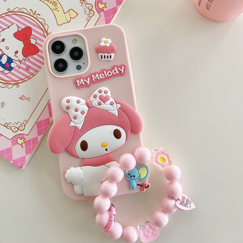 Dễ Thương Ốp Điện Thoại Silicon Mềm Hình melody 3d Cho iphone 15promax 15pro 14 14 pro 14 pro max 14 plus 11 12 13 pro max