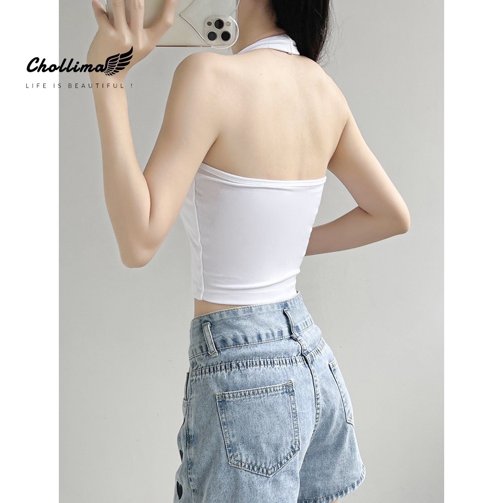 Áo thun croptop Chollima ba lỗ hở vai chất vãi dày dặn co giãn 4 chiều AT456