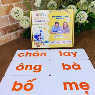 Bộ Thẻ Học Glenn Doman 100 Thẻ Song Ngữ Việt Anh BABY GLENN DOMAN 26x14cm Flashcard Glenn Doman Chuẩn Ivory 350