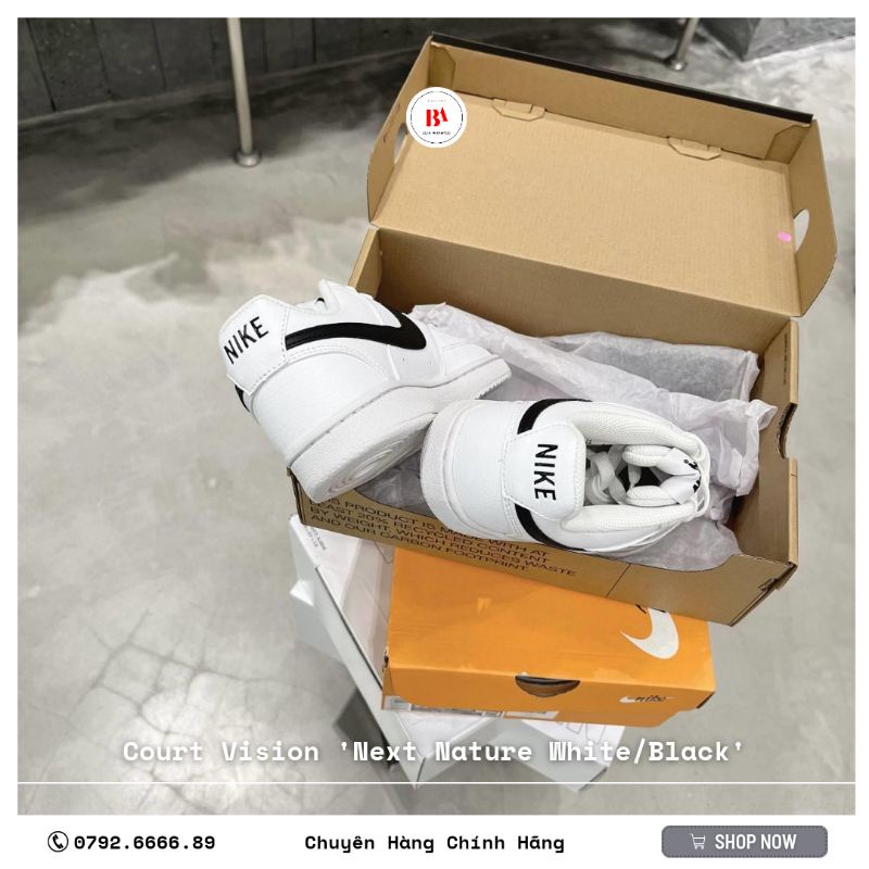 CHÍNH HÃNG Giày Court Vision Low Trắng