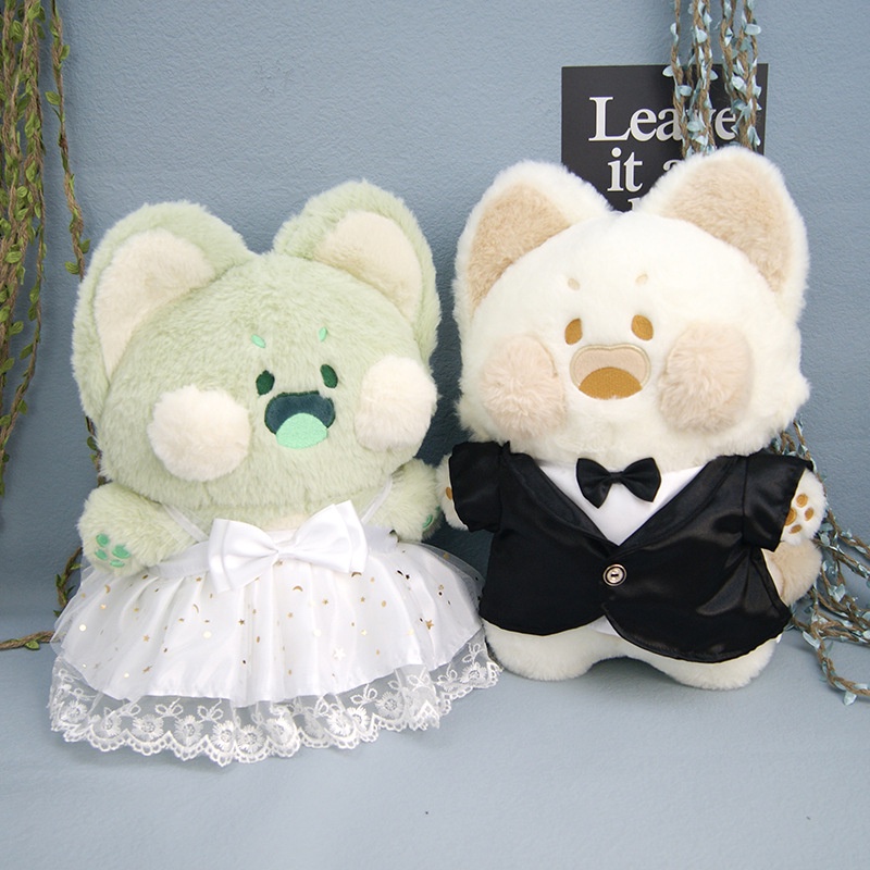 Búp Bê Nhồi Bông Hình Mèo Dudu 40cm Thay Thế Mặc Đầm Cưới