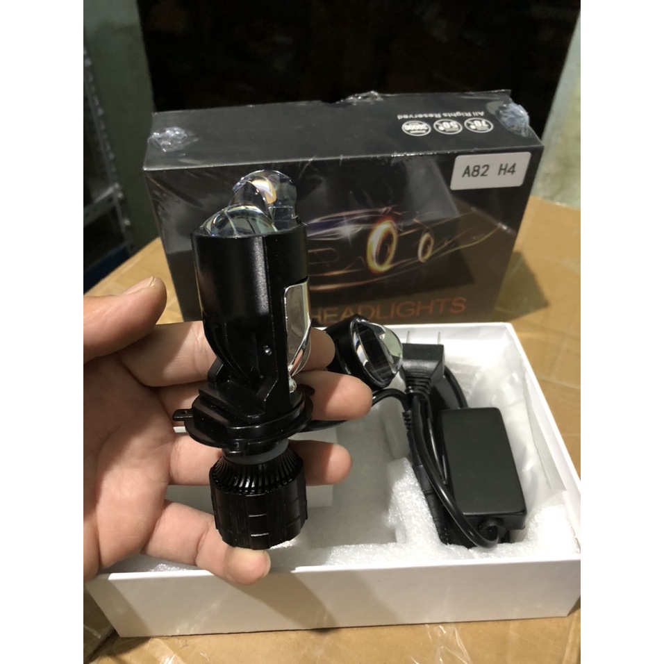 Đèn pha mini gương cầu A82 chân H4