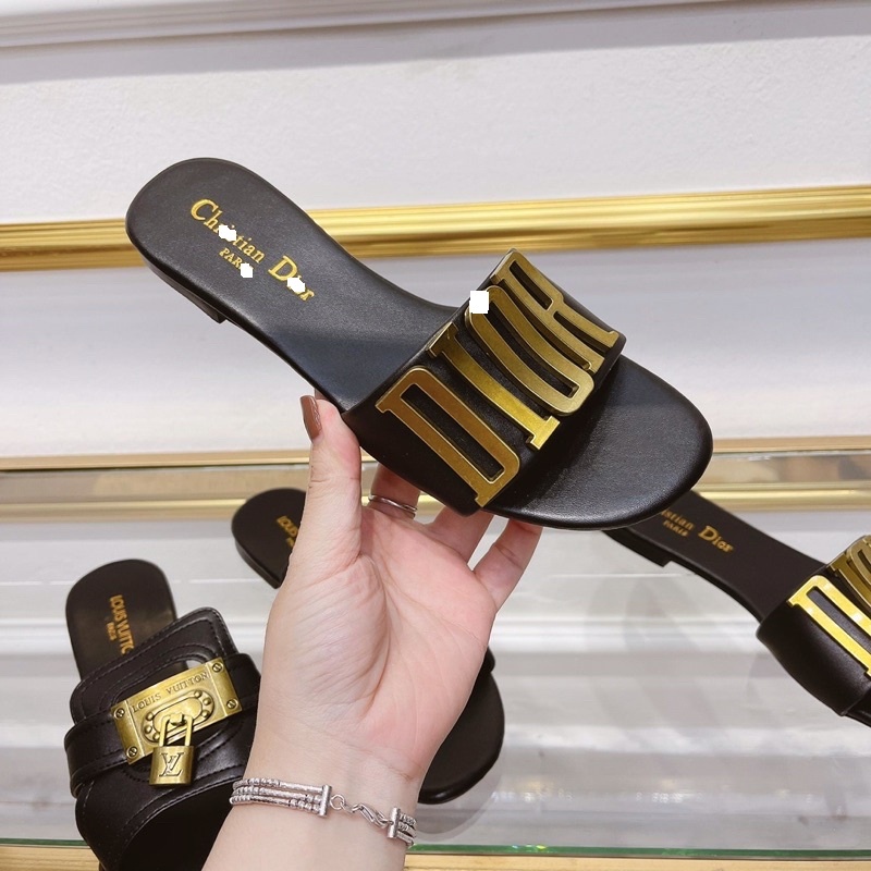 Dép Lê Nữ DI.ORR, Dép LV Đế Chống Trơn Quai Ngang Hàng Đẹp Loại 1 Các Màu Thời Trang