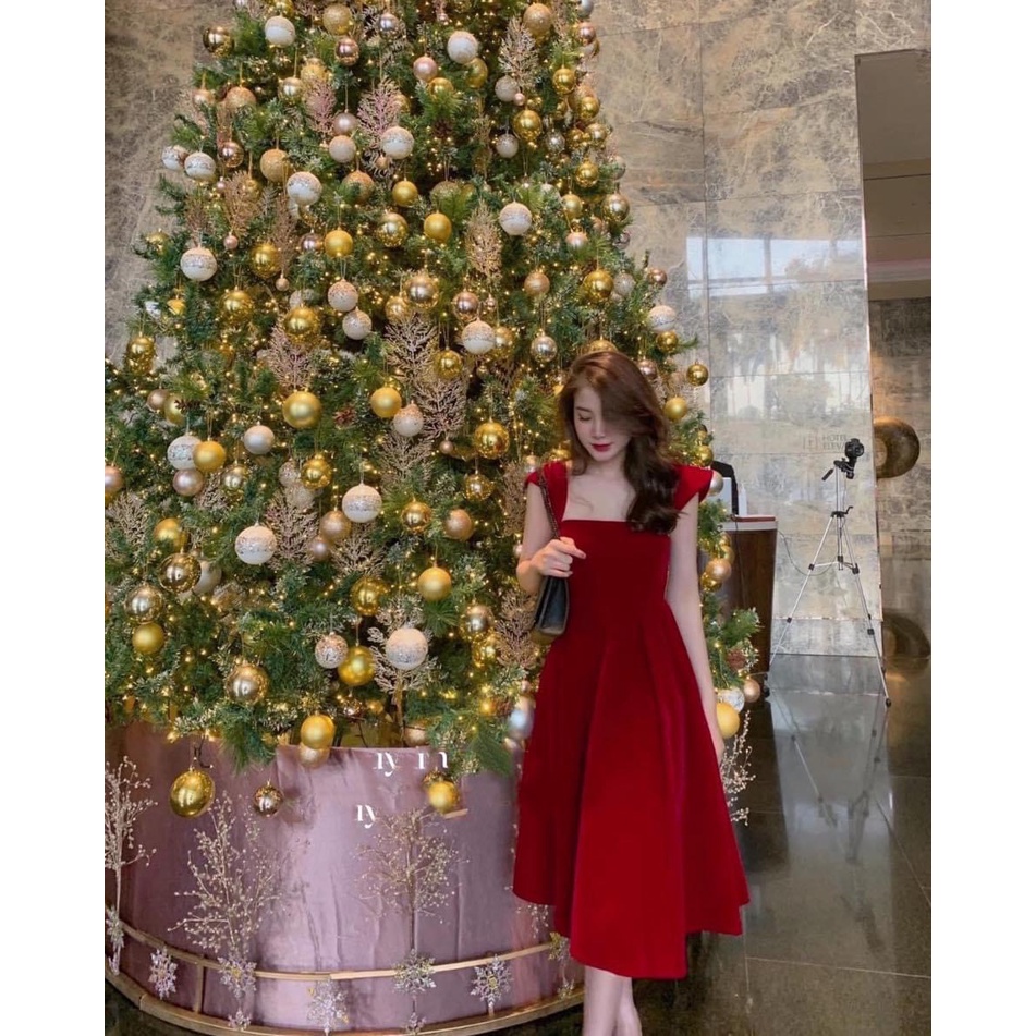 ĐẦM MIDI ĐỎ NHUNG