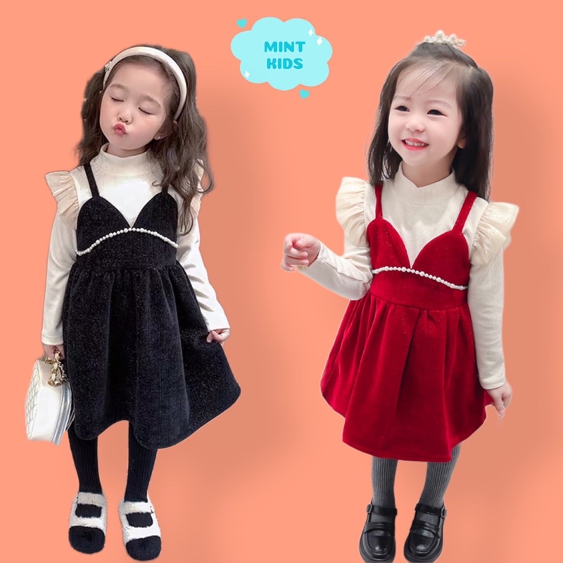 Set áo váy cho bé 1 đến 5 tuổi sang chảnh, mềm mại, ấm áp