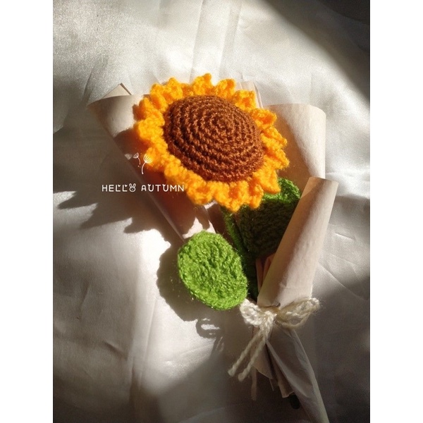 Hoa Hướng Dương bằng len làm quà tặng trang trí siêu xinh