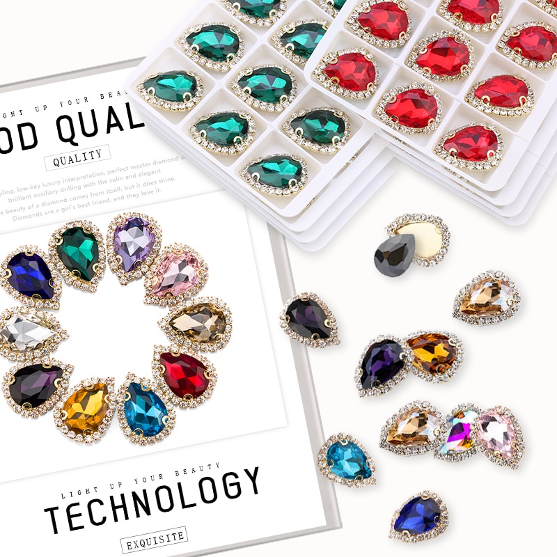 Đá Giả Kim Cương 4 Lỗ Dùng May Vá Quần Áo Diy