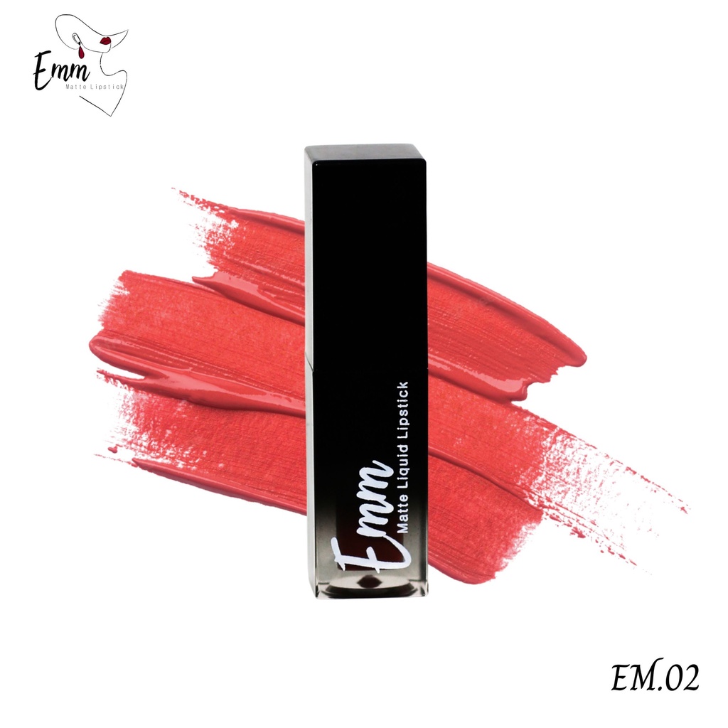 Son Kem Emm Matte Liquid Màu E02 - Đỏ Rose