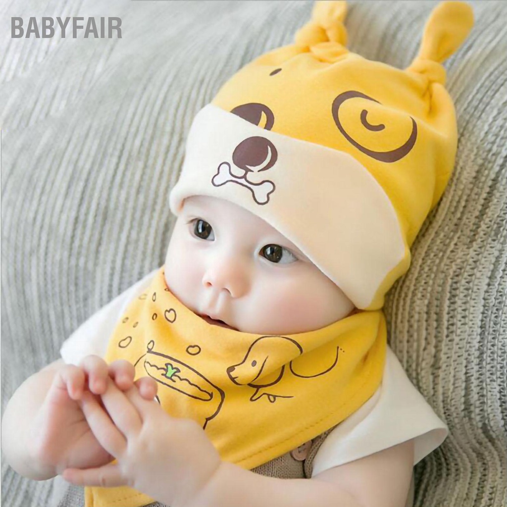 Babyfair. Nón giữ ấm cho bé trùm tai bằng bông mùa xuân Mũ len thu 3‑6 tháng trai gái