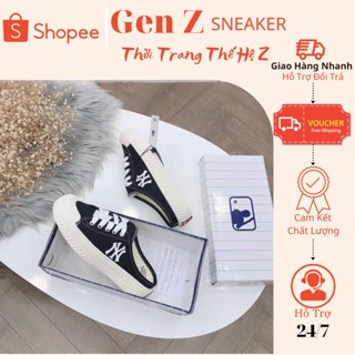 🍄Giày Sục Nữ NY Thêu, Sục Thể Thao MLB Đạp Gót Đế 3 Phân Siêu HOT 2022🌸