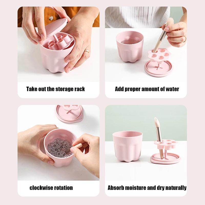 1 Bộ Dụng Cụ Vệ Sinh Cọ Trang Điểm Tiện Lợi