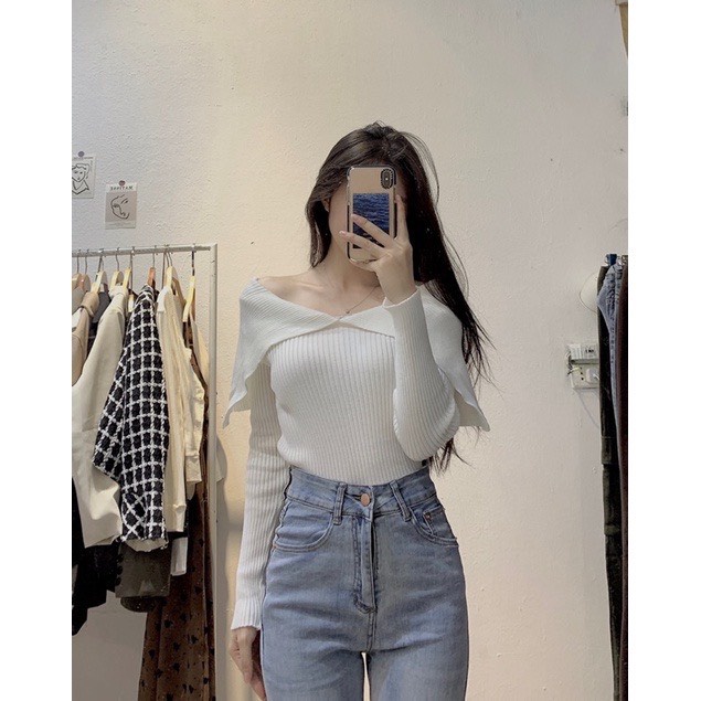 50-75KG Áo len cổ V so hot dáng xinh